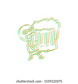 design of drunk man draw