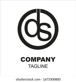Design a DS-shaped logo in a circle. Monochrome color. Perfect as any corporate identity.