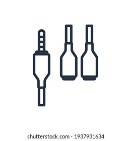 Das Design der dualen Audiobuchskabelumrandung Symbol Vektorgrafik, diese Vektorgrafik ist für Symbole, Logos, Illustrationen, Aufkleber, Bücher, Cover, etc. geeignet.