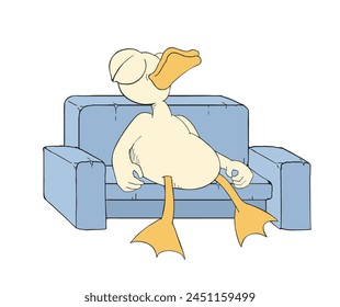 Design of duck sleeping in sofa