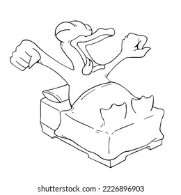 Design of duck waking up