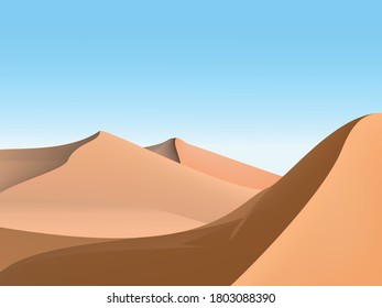 design of dunes and sky,desert landscape background illustrarion