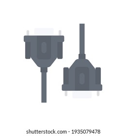 The design of the dvi-d cable flat icon vector illustration, this vector is suitable for icons, logos, illustrations, stickers, books, covers, etc.