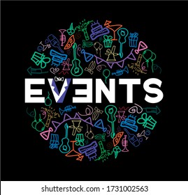 diseño con formas dinámicas para eventos