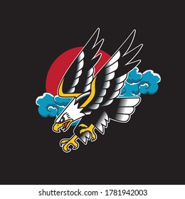 design eagle tattoo old school, vector EPS 8