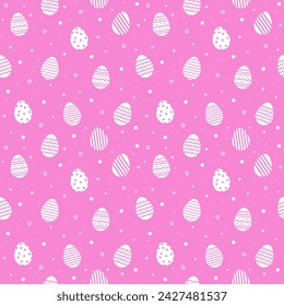 Design of Easter background. Seamless pattern with ornate eggs. Vector illustration