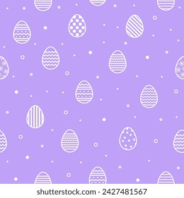 Design of Easter background. Seamless pattern with ornate eggs. Vector illustration