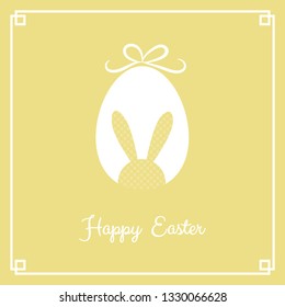 Design of Easter card with egg and bunny. Vector