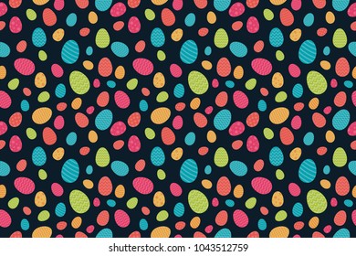 Design of Easter wrapping paper with colorful eggs - seamless background. Vector.