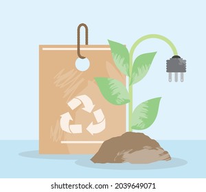 design of eco bag and electric plug