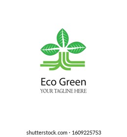   design eco green logo. Leaves