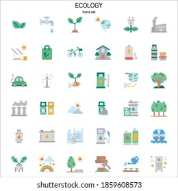 Design for ecology  icons set of flat, Illustration with nature