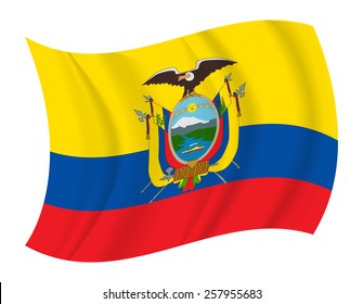 design Ecuador flag waving vector