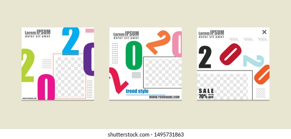 Design editable post and image templates for 2020. For marketing on social media. backgrounds, web templates, banners, leaflets, leaflets.