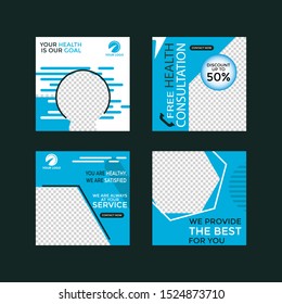 Design an editable social network post template for health care social media templates and medical clinics