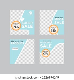 Design of editable social network post templates. for marketing on social media, stories in puzzles, backgrounds, banners, vector illustration elements