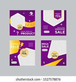 Design of editable social network post templates. for marketing on social media, stories in puzzles, backgrounds, banners, vector illustration elements