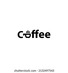 design editable text coffee. coffee shop logo icon vector.