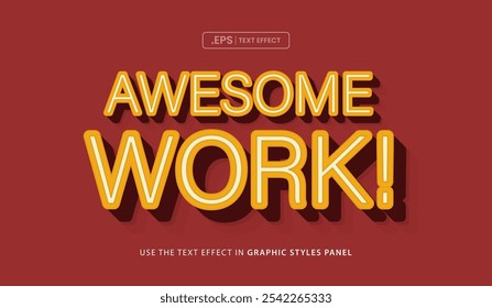 Design editable text effect, awesome work 3d concept vector illustration
