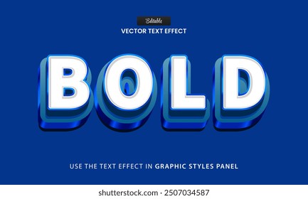 Design editable text effect, Bold 3d retro vector illustration