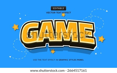 Design editable text effect, game text vector illustration