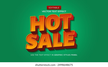 Design editable text effect happy, hot sale 3d bold vector illustration