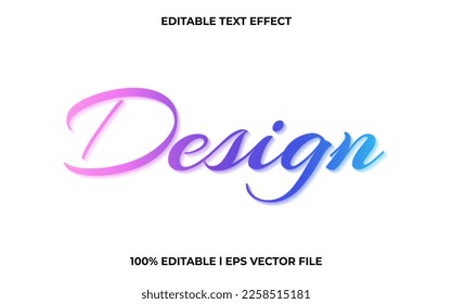 Efecto de texto modificable de diseño, estilo de fuente tipográfico, texto simple 3d para el título