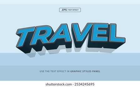 Diseño editable efecto de texto, viaje 3d negrita