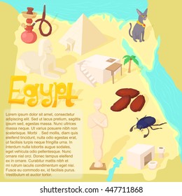 Design Egypt map travel and landmark concept vector illustration