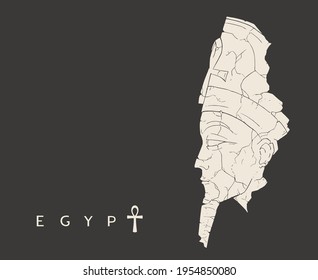 Design of egyptian statue head draw