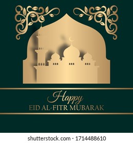  Design of Eid Al-Fitr Islamic Holidays Poster Vektorillustration Illustration