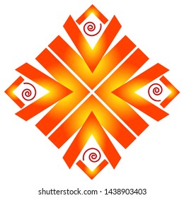 Design elbow shape with rotation and various kinds of colors, simple logo made from elbow