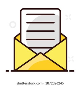 Diseño del correo electrónico, icono del concepto de medios de comunicación