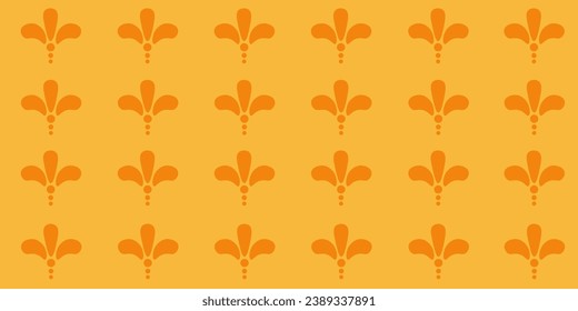 Design elegance orange floral wallpaper print Retro 60s style. Flower seamless pattern in vintage 50s aesthetic. Wrapping paper design. Vector illustration can used t-shirt, textile, fabric print.