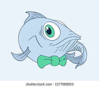 design of elegant fish with bow tie