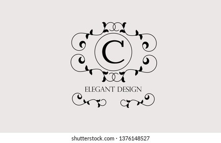 Design of an elegant floral monogram with the letter D. A sophisticated vectorial office sign, heraldry, restaurant, boutique.
