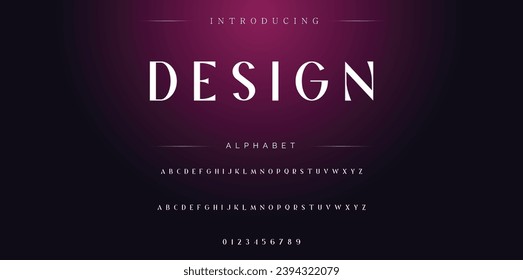 Design Elegant Font Uppercase Lowercase and Number. Classic Lettering Minimal Fashion Designs. Typography modern serif fonts regular decorative vintage concept. vector illustration