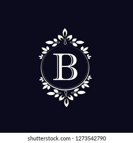 Design of elegant monogram for letter B. Wedding monogram. Elegant ornament. Business sign, monogram for restaurant, boutique, hotel, heraldry, jewelry. Vector illustration