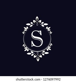 Design of elegant monogram for letter S. Wedding monogram. Elegant ornament. Business sign, monogram for restaurant, boutique, hotel, heraldry, jewelry. Vector illustration