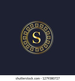 Design of an elegant monogram for the letter S. Round form of calligraphic elegant ornament. Business sign, monogram for restaurant, boutique, hotel, heraldry, jewelry. Vector illustration