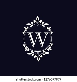Design of elegant monogram for letter W. Wedding monogram. Elegant ornament. Business sign, monogram for restaurant, boutique, hotel, heraldry, jewelry. Vector illustration