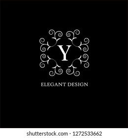 The design of an elegant monogram for the letter Y. The wedding monogram. Calligraphic elegant ornament. Business sign, monogram for restaurant, boutique, hotel, heraldry, jewelry. Vector illustration