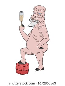 Design der eleganten Schweinemaschine