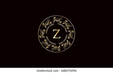 Design of elegant program with letter Z. Exquisite, ornamental calligraphic logo of business sign, restaurant, royalty, boutique, cafe, hotel.