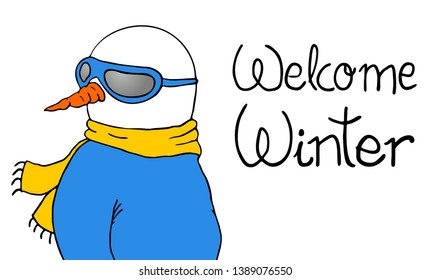 Design of elegant snowman illustration