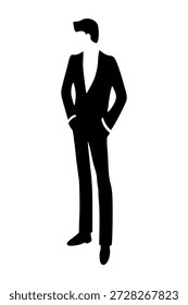 Design de desenho elegante de homem fino e alto