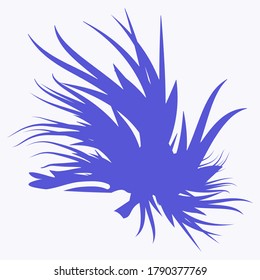 Design element - abstract fantasy branch - isolated on white background - curved spiral - vector