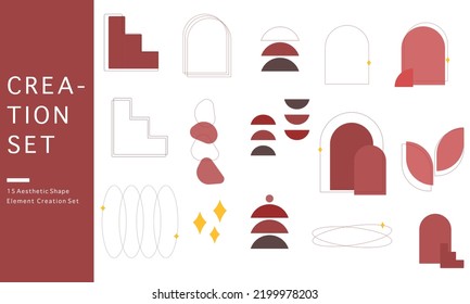 Design Element Aesthetic Shape Creation Set Vector