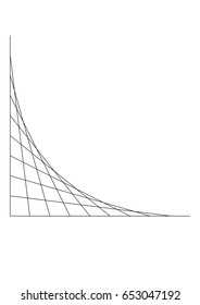 Design element. Angle of intersecting lines as a cage, mesh. Halftone effect to design banners, web, print, brochures, covers, logo. Vector illustration. Black and white.
