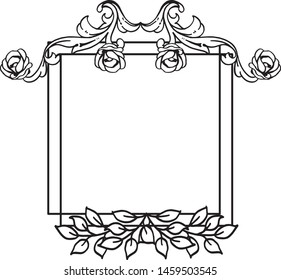 Design element, art of leaf wreath frame. Vector